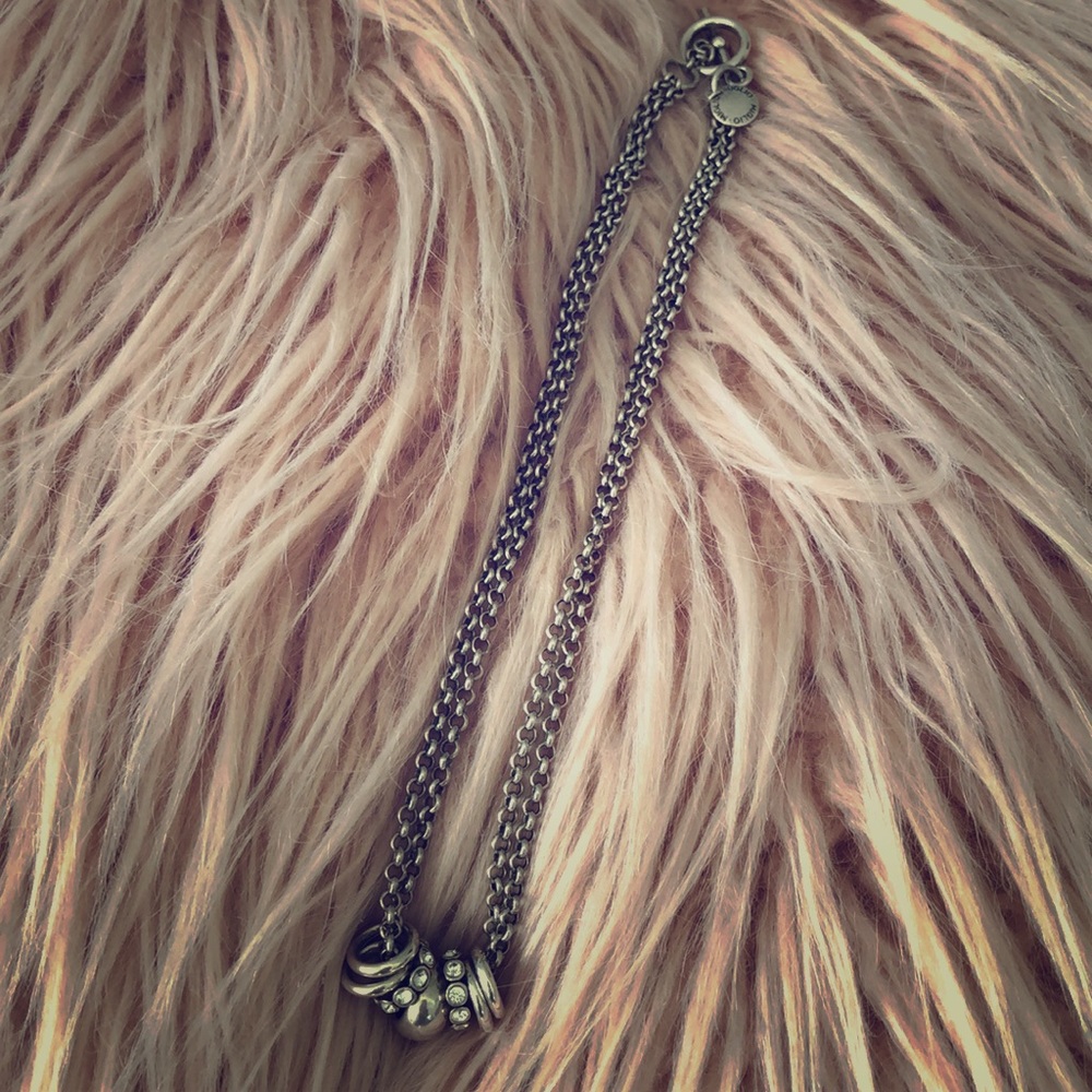 Miglio silver toggle necklace with crystal pendant